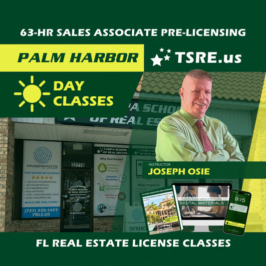 Palm Harbor | Nov 11 9:00am | 63-HR FL Real Estate Classes SLPRE TSRE Palm Harbor | Tampa School of Real Estate 