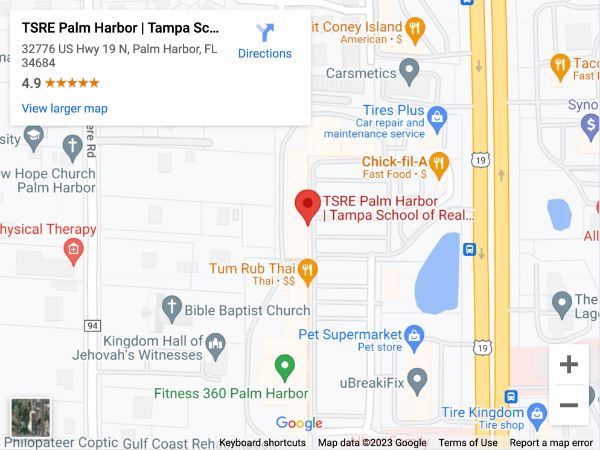 Palm Harbor | Sep 23 6:30pm | 63-HR FL Real Estate Classes SLPRE TSRE Palm Harbor | Tampa School of Real Estate 