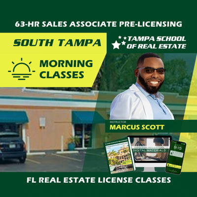 South Tampa | Apr 8 8:00am | 63-HR FL Real Estate Classes SLPRE TSRE South Tampa | Tampa School of Real Estate 