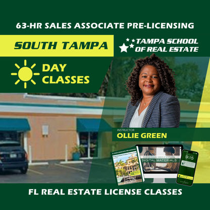 South Tampa | May 13 8:30am | 63-HR FL Real Estate Classes SLPRE TSRE South Tampa | Tampa School of Real Estate 