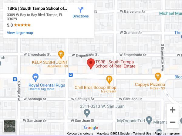 South Tampa | Oct 12 8:30am | 63-HR FL Real Estate Classes SLPRE TSRE South Tampa | Tampa School of Real Estate 