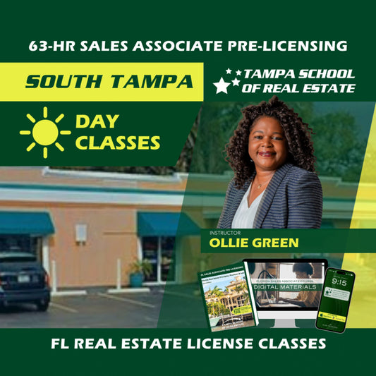 South Tampa | Oct 20 8:30am | 63-HR FL Real Estate Classes SLPRE TSRE South Tampa | Tampa School of Real Estate 