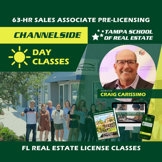 Channelside | Dec 4 9:15am | 63-HR FL Real Estate Classes SLPRE TSRE Channelside | Tampa School of Real Estate 