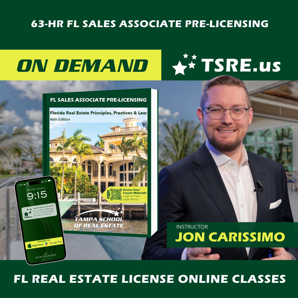 FL 63-HR Real Estate Online Course (Video On-Demand) SLPRE-ONLINE learn.at.tsre.us 