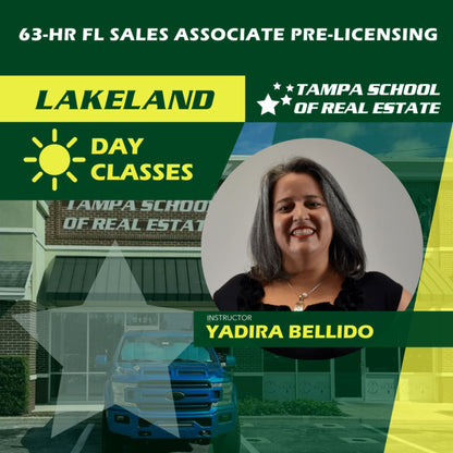 Lakeland | Jan 9 8:30am | 63 HR FL Sales Associate Pre-Licensing Course SLPRE TSRE Lakeland | Tampa School of Real Estate 