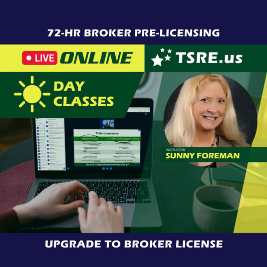 LIVE Online | Dec 4 9:30am | 72-HR FL Broker Pre-Licensing Classes BKPRE TSRE LIVE Online | Tampa School of Real Estate 