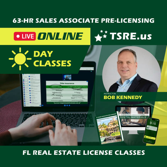 LIVE Online | Sep 25 8:30am | 63-HR FL Real Estate Classes SLPRE TSRE | Tampa School of Real Estate 